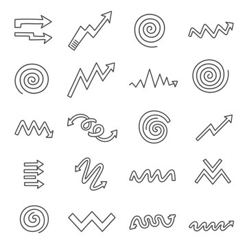 Abstract Arrow and Spiral Symbols Set