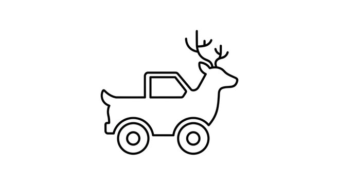 Deer Truck Hybrid Icon: Whimsical Combination of Wildlife and Vehicle