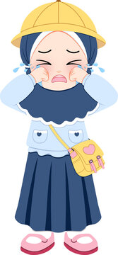 kindergarten kid crying gesture