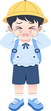 kindergarten kid crying gesture