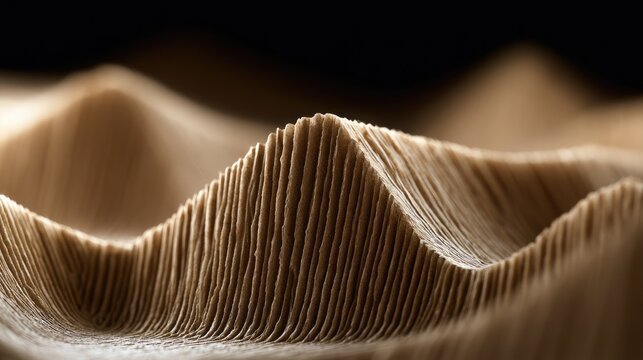 Abstract textured undulations in warm earth tones, macro view