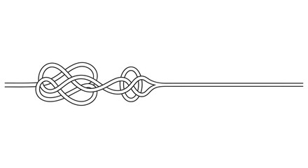 Intricate black line drawing of a knotted rope or decorative flourish © Imdadul_Studio