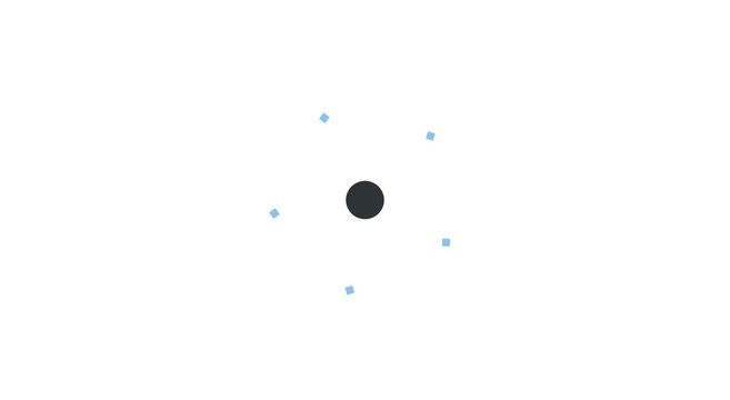 Minimalist loading spinner animation with rotating blue square animation