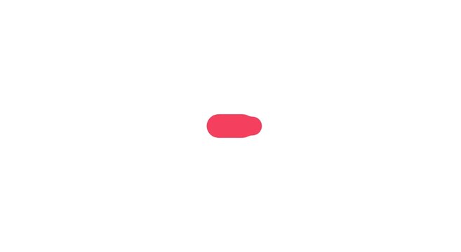 Minimalist pink capsule shape morphing animation on white animation