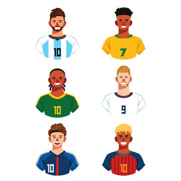 International Football Player Avatar Character Set
