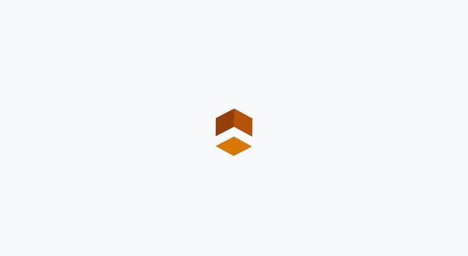 Minimalist rotating 3 d cube animation on clean animation white background