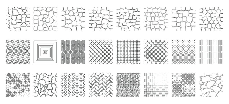 Seamless CAD Hatch Patterns and Architectural Texture Vector Set for Landscape and Flooring Design