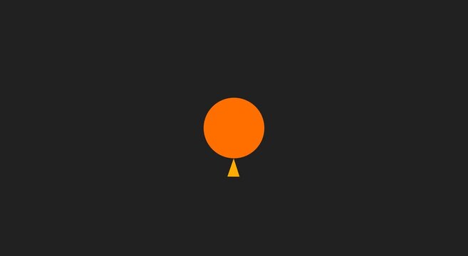 Minimalist rotating orange circle and triangle motion animation