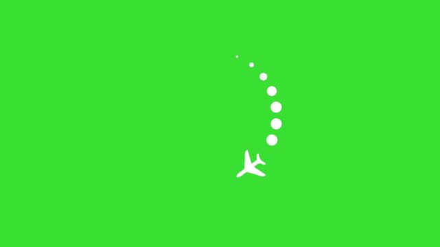 Airplane Web loader circular motion Animation on green screen background