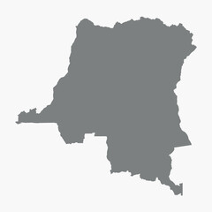 Obraz premium Vector graphic artwork suitable for print and web containing flat detailed map of DEMOCRATIC REPUBLIC OF THE CONGO