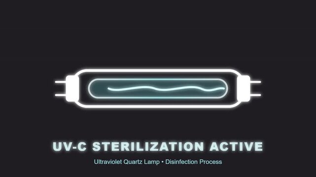 Uv-c sterilization lamp active illustration