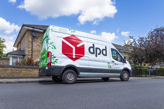DPD delivery van parked on a residential street. London, UK, 16 June 2024