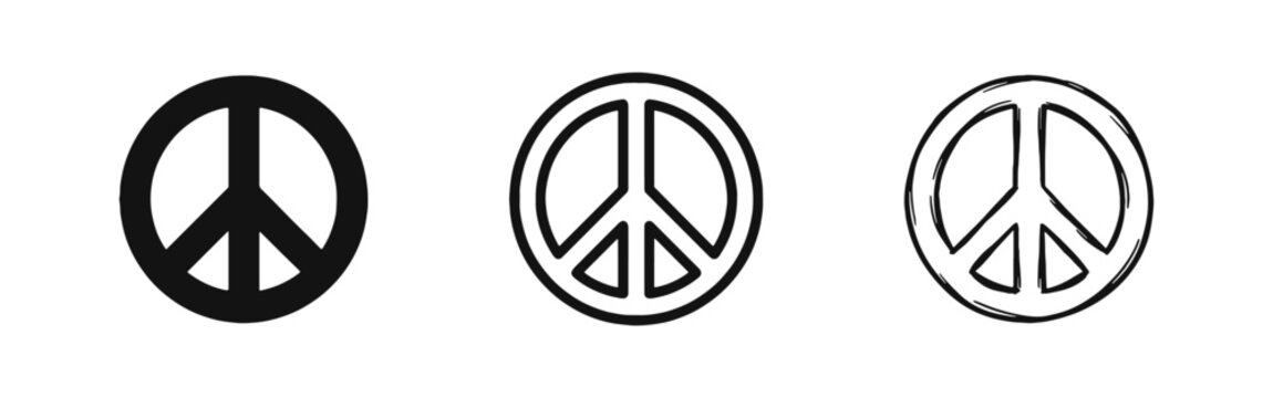 Universal Peace Symbol Icon for Harmony, Non-Violence, and Global Unity