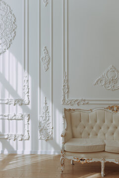 Luxury Classic Interior with Elegant White Sofa