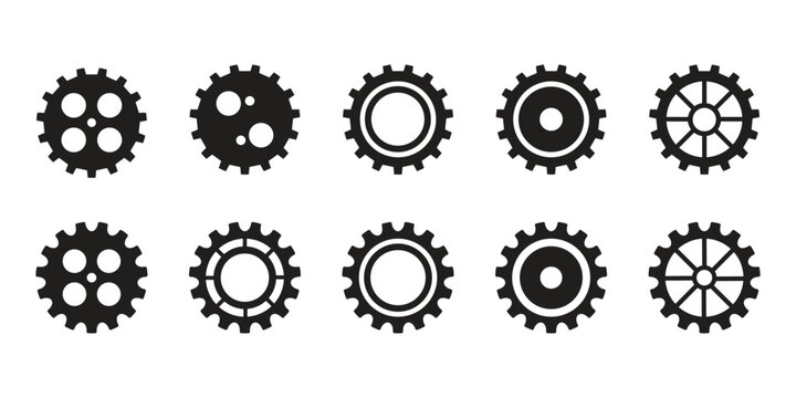 Gears and cogs icon set. Gear wheel icon vector.