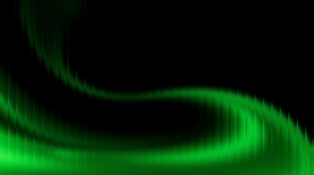 Green neon light wave abstract background for music and technology design