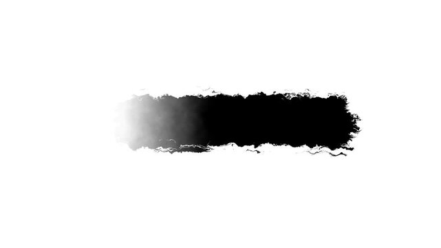 paint brush animation video on white background, Abstract black ink hand painted brush strokes on white background. Animation. Single paint brush stroke being painted from left to right, 