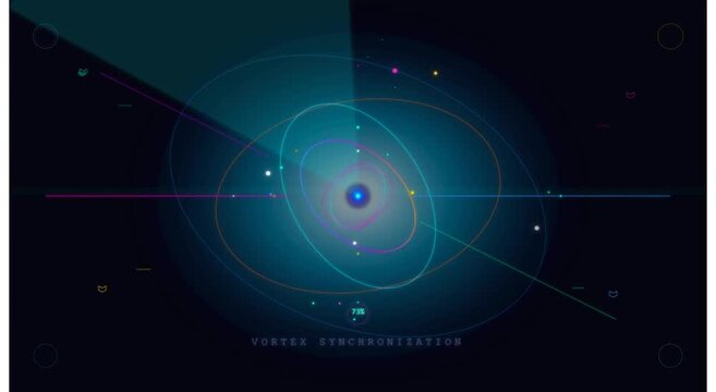 Vortex synchronization digital hud interface abstract motion animation