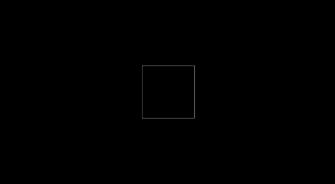 Minimalist white square shape pulsing animation on black animation