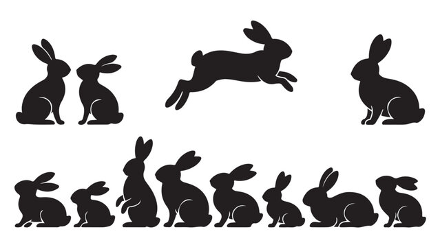 Black and white minimalist of running animals