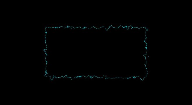 Neon blue electric frame border glowing energy pulse overlay animation