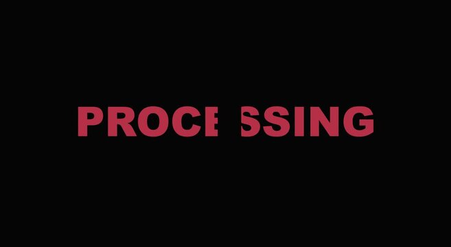 Processing text animation effect for digital loading and data animation