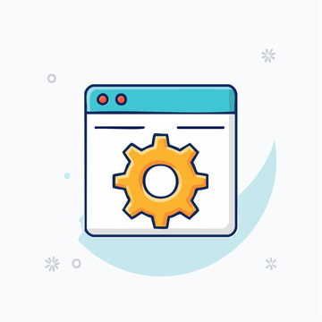 Web Browser Settings Icon with Gear