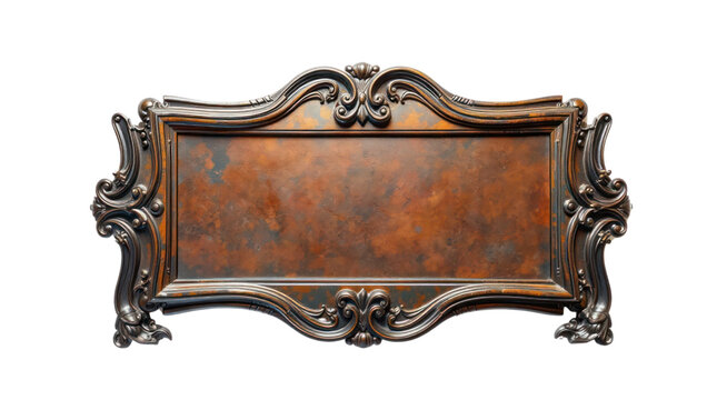 Vintage Ornate Metal Frame with Rustic Textured Background for Design Projects