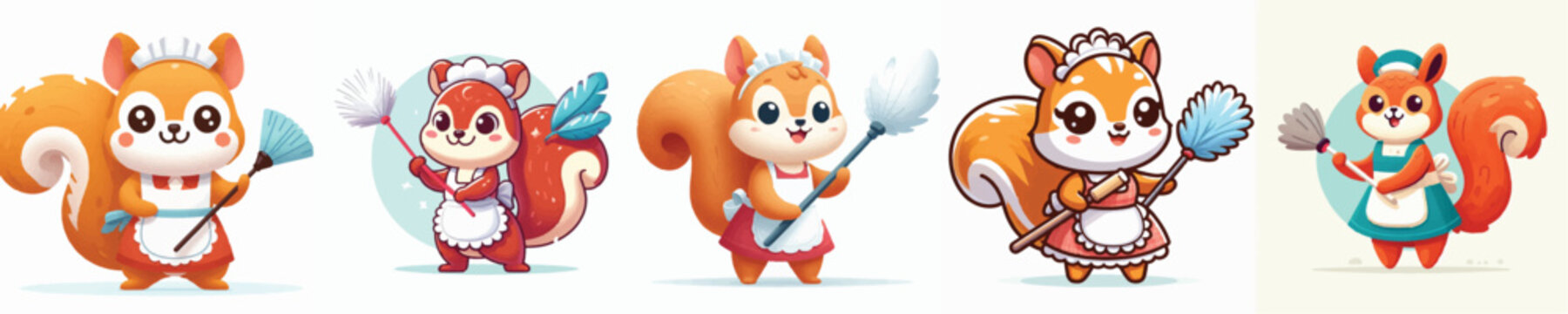 vector of a squirrel maid