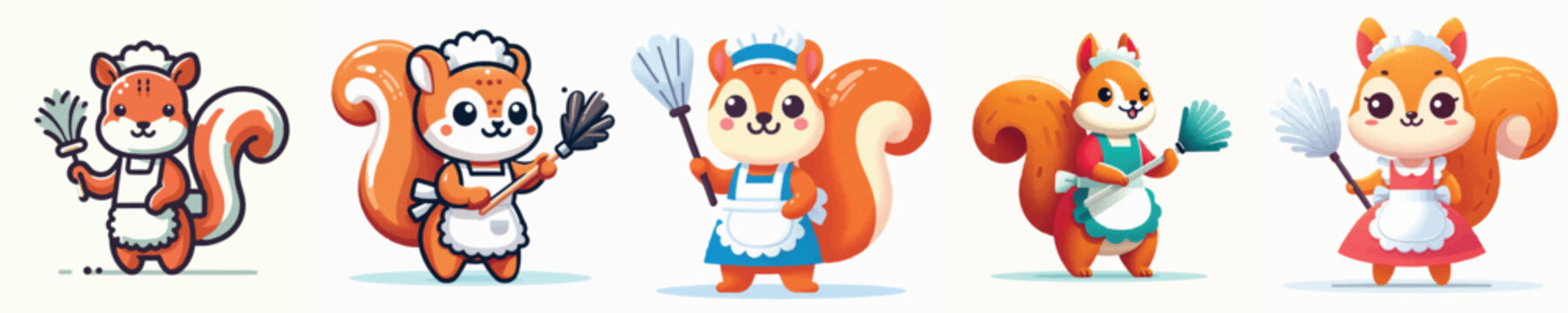 vector of a squirrel maid