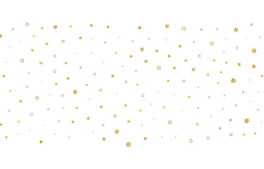 Golden star confetti on a white background, perfect for holiday greetings, party invitations, and f © vegefox.com