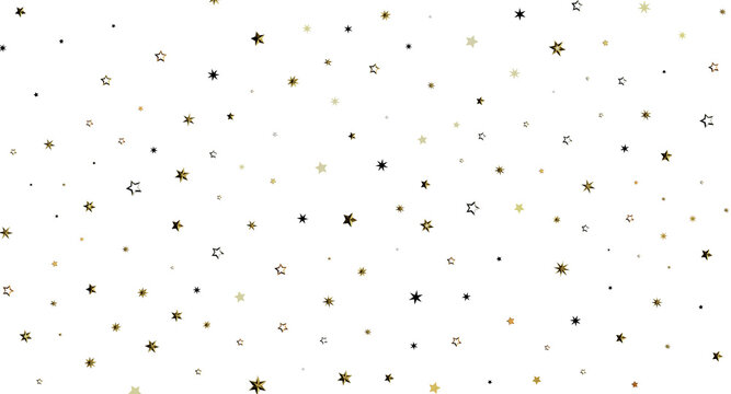 Elegant gold stars pattern on a white background. Perfect for holiday design, birthday celebrations, or any festive proj