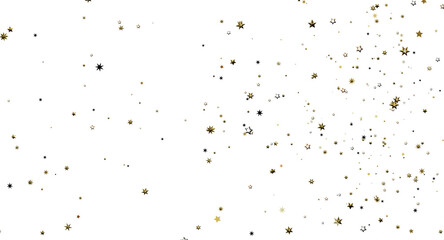 Fototapeta premium Elegant gold stars scattered on a white backdrop, perfect for holidays, events, and adding sparkle to creative projects.