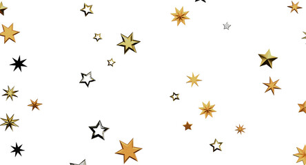 Fototapeta premium Abstract background featuring golden stars of various shapes and sizes, perfect for festive designs and elegant concepts