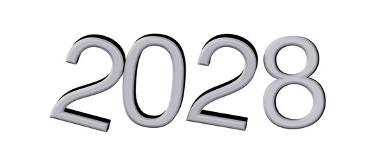 2028 in stylized 3D lettering. Ideal for New Year greetings, business presentations, and © vegefox.com