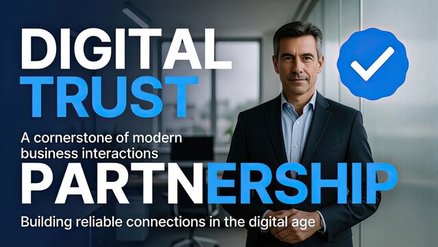Digital trust and partnership in business corporate office environment gigapixel art scale