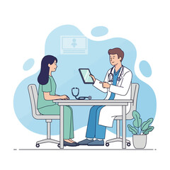 Fototapeta premium Doctor Explaining Medical Report to Patient - Healthcare Concept