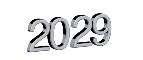 2029 year number in a modern 3D style, perfect for new year greetings and concept designs. © vegefox.com