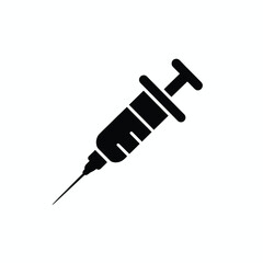 Fototapeta premium Black Syringe Icon Vector Illustration