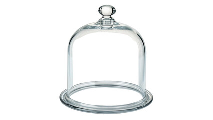 Elegant clear glass cloche dome food cover for luxury restaurant catering and fine dining service isolated on transparent background © Olga