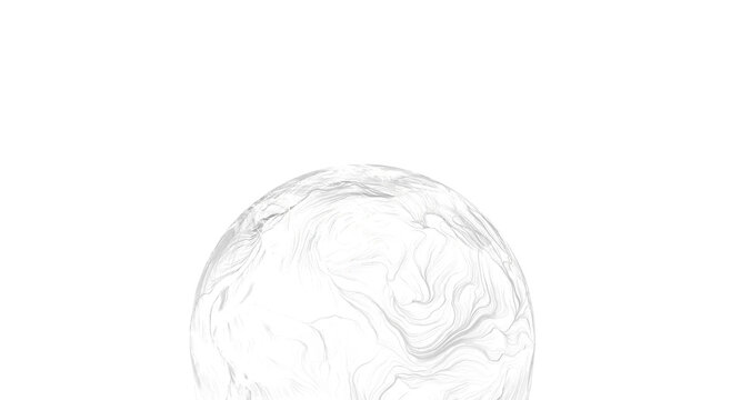 Abstract globe illustration with white background, ideal for science, technology, and fut