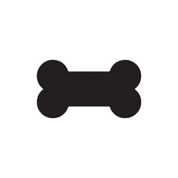 Dog bone tag silhouette icon vector flat design.