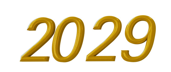 Gold 2029 year number on a white background. Perfect for new year greetings, celebrations, or financ © vegefox.com