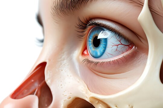 Extreme Close Up Human Eye Blue Iris Red Veins Bone Structure pupil