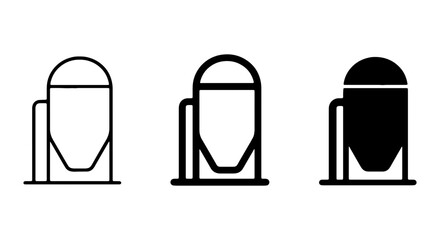 Industrial Silo Icons, Storage Tank Vector Graphics, Agricultural Grain Bin Symbols © Sharmin