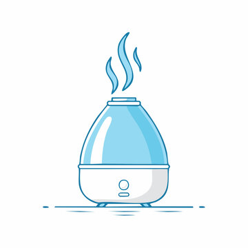 Illustration of an essential oil diffuser emitting steam