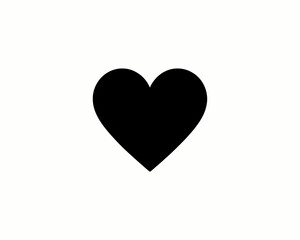Obraz premium Black Heart Symbol Centered on Plain White Background