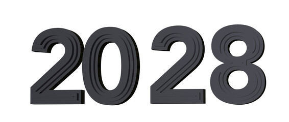 2028 rendered in a stylish 3D font, perfect for new year greetings and future-themed projects. © vegefox.com