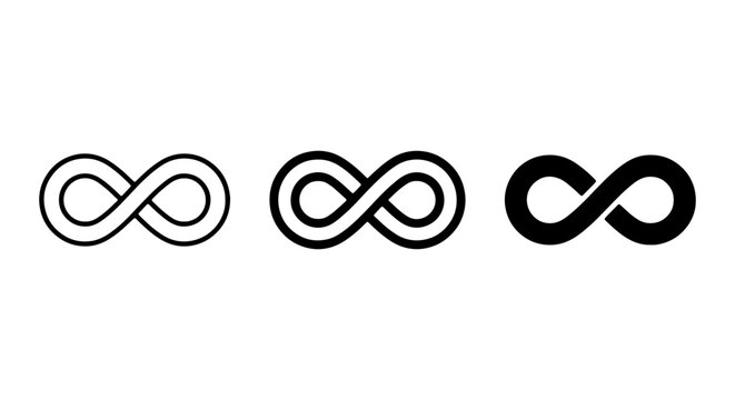 Infinity Symbol Vector Icons, Endless Loop Graphics, Limitless Concept Icons