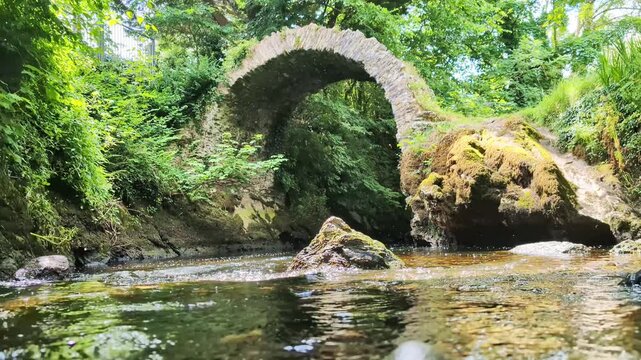 Ancient roman Cromwell Bridge in Kenmare, County Kerry, Ireland